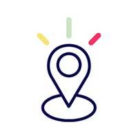 A location icon for the Bright Plus offices